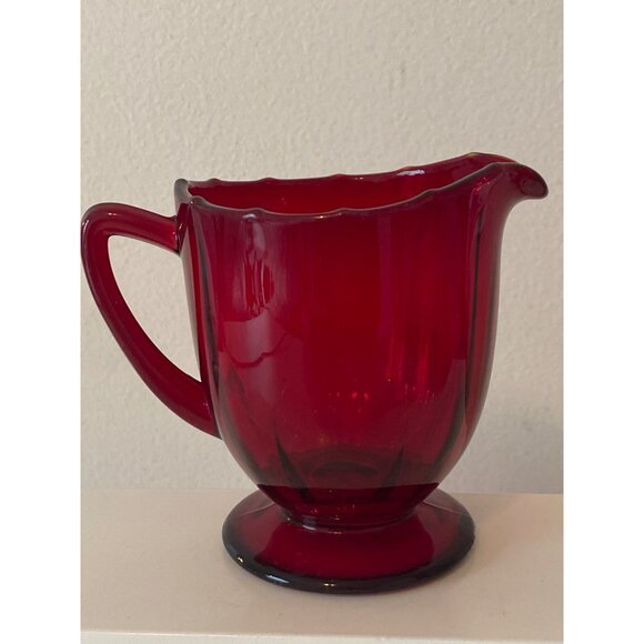 Creamer Handle Glass Ruby Red 3.5 x 4.5 in Replacement Vintage - Picture 5 of 11